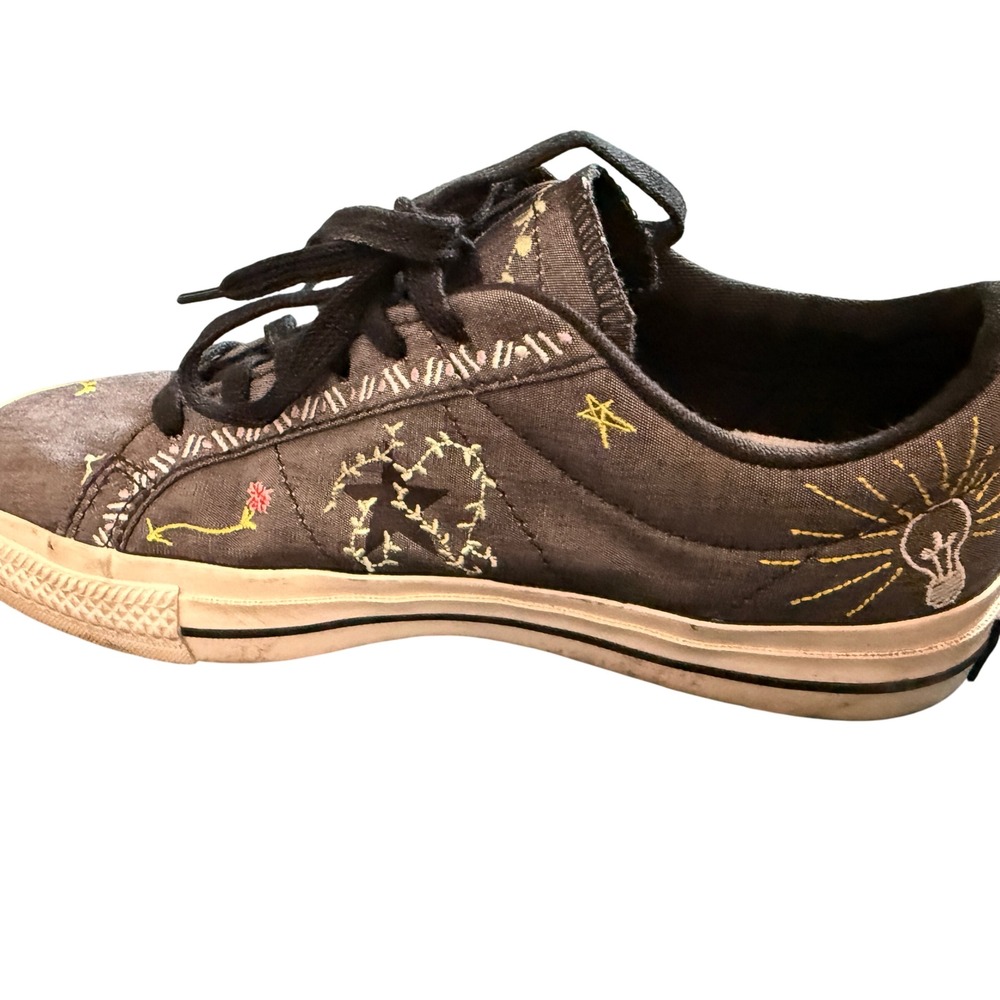 Converse One Star Pro Cowboy Embroidery sneakers black 6.5 W/5 M canvas skate - Picture 6 of 10